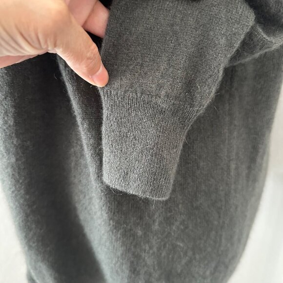 C By Bloomingdale's 2 Ply Cashmere Open Front Cardigan Greyish Brown Sz S - Picture 11 of 13